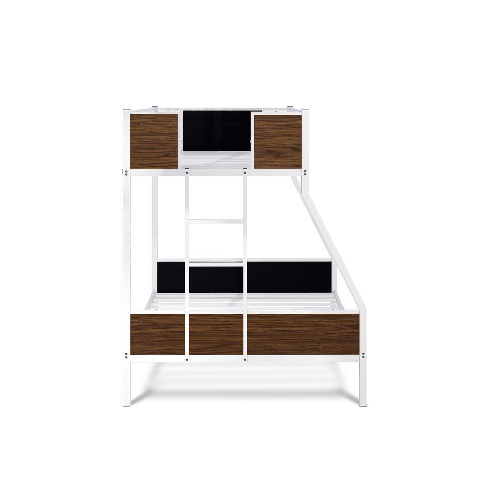 Angle. East West Furniture - Jackson Full Twin Bunk Bed - White.