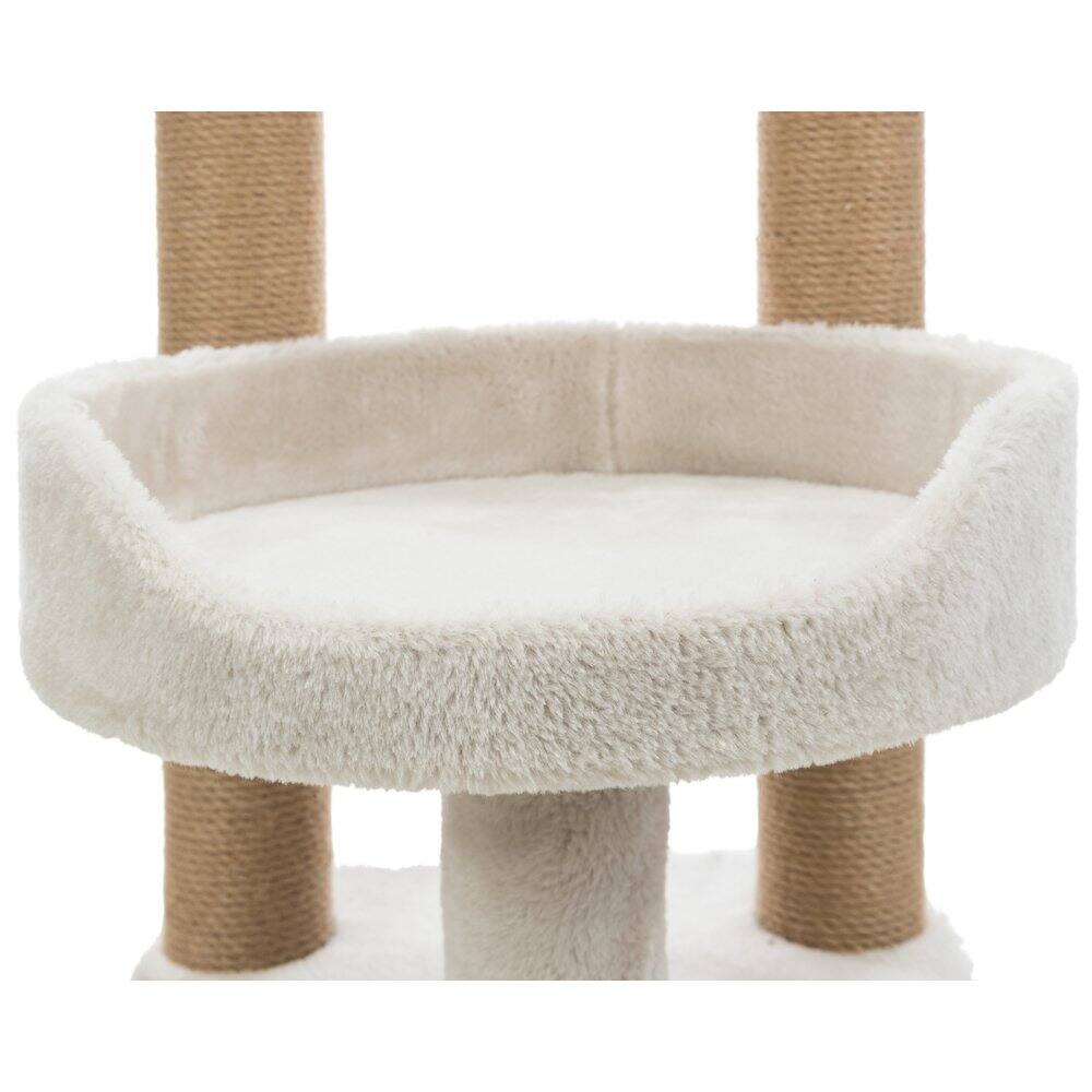 Alt View 2. TRIXIE - Isaba Plush 2-Level Cat Tree with Sisal Scratching Posts, 2 Perch - Light Gray-Greige.