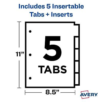 Includes 5 Insertable Tabs + Inserts

5 Tabs

11" x 8.5"

Avery