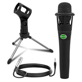 5 CORE - Podcast Equipment Bundle w Cardioid Dynamic XLR Microphone Mini Desk Stand XLR to 1/8” Cable