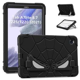 Dteck - Rugged Case for Samsung Galaxy Tab A7 Lite, Shockproof Dual-Layer Cover with Built-In Kickstand and Pencil Holder - Black