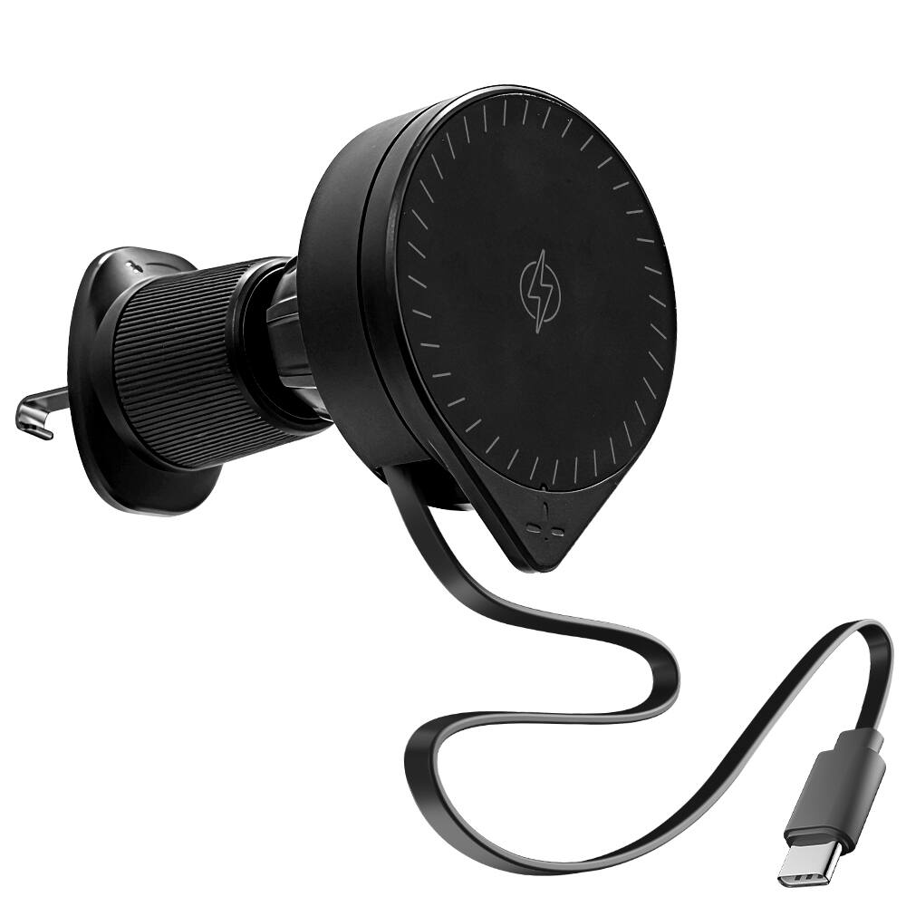 Left. Brookstone - Brookstone Magsafe Wireless Charging Car Phone Mount with Retractable 4ft Type-C Cable.