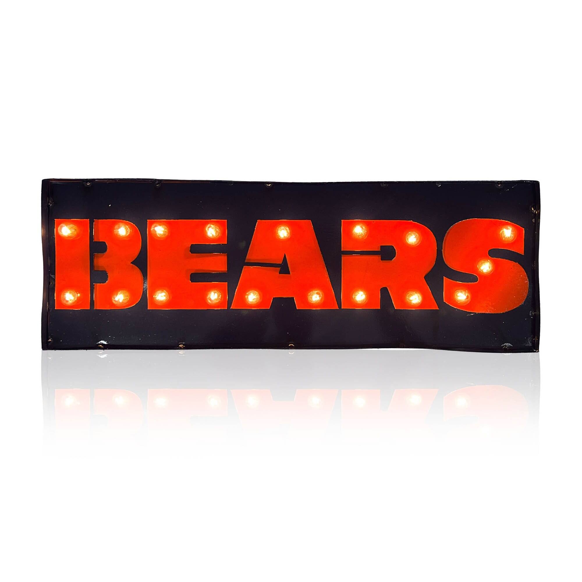 Chicago Bears 25" x 9" Lighted Recycled Metal Street Sign