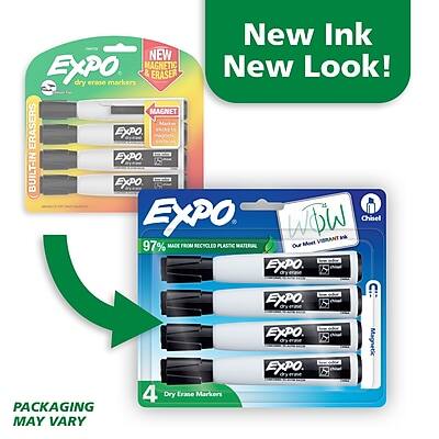 New Ink, New Look!

Expo Low Odor Dry Erase Markers with Built-in Erasers

- 4 Dry Erase Markers
- 97% Made from Recycled Plastic Material
- Our Most Vibrant Ink
- Packaging May Vary