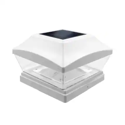 Front. FC Design - FC Design Ultra Bright White Solar Post Light Two 28-Lumen SMD LED Fit 6x6 Inch Wood Vinyl Deck Post , set of 6 - Multicolor.