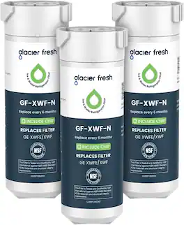 GLACIER FRESH - XWFE Water Filter(with chip), Replacement for GE XWFE, XWF Refrigerator Water Filter, NSF/ANSI 42, 3 Pack