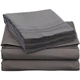 Hivvago - King size Microfiber Sheet Set - Charcoal Stone Gray