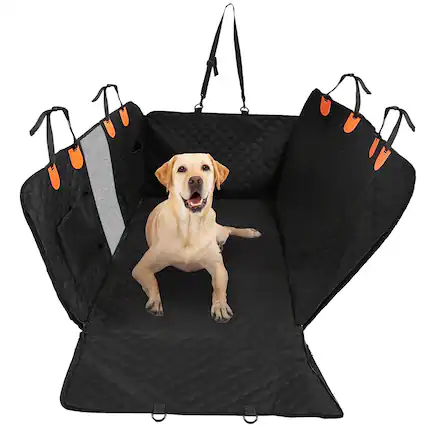 Front. DirectDeals - Dog Car Back Seat Cover With Zipper.