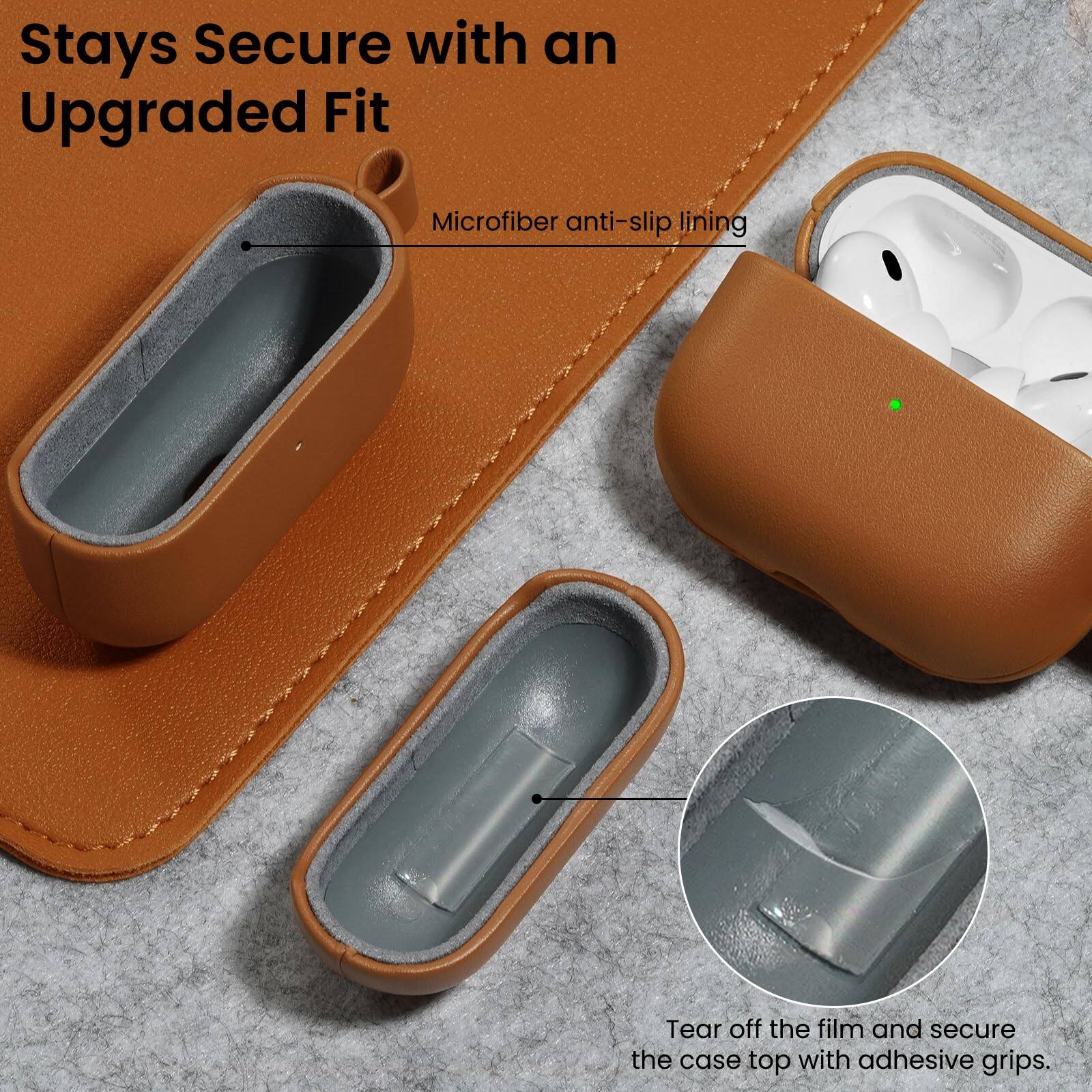 Stays Secure with an Upgraded Fit

Microfiber anti-slip lining

Tear off the film and secure the case top with adhesive grips.