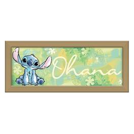 Silver Buffalo - Disney Lilo & Stitch "Ohana" 12 x 5 Inch Framed MDF Wall Art - Green