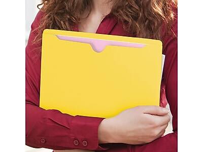 Alt View 5. Smead - Smead Reinforced File Jackets, Reinforced Straight Cut Tab, Letter Size, Yellow, 100/Box (75511) - Yellow.