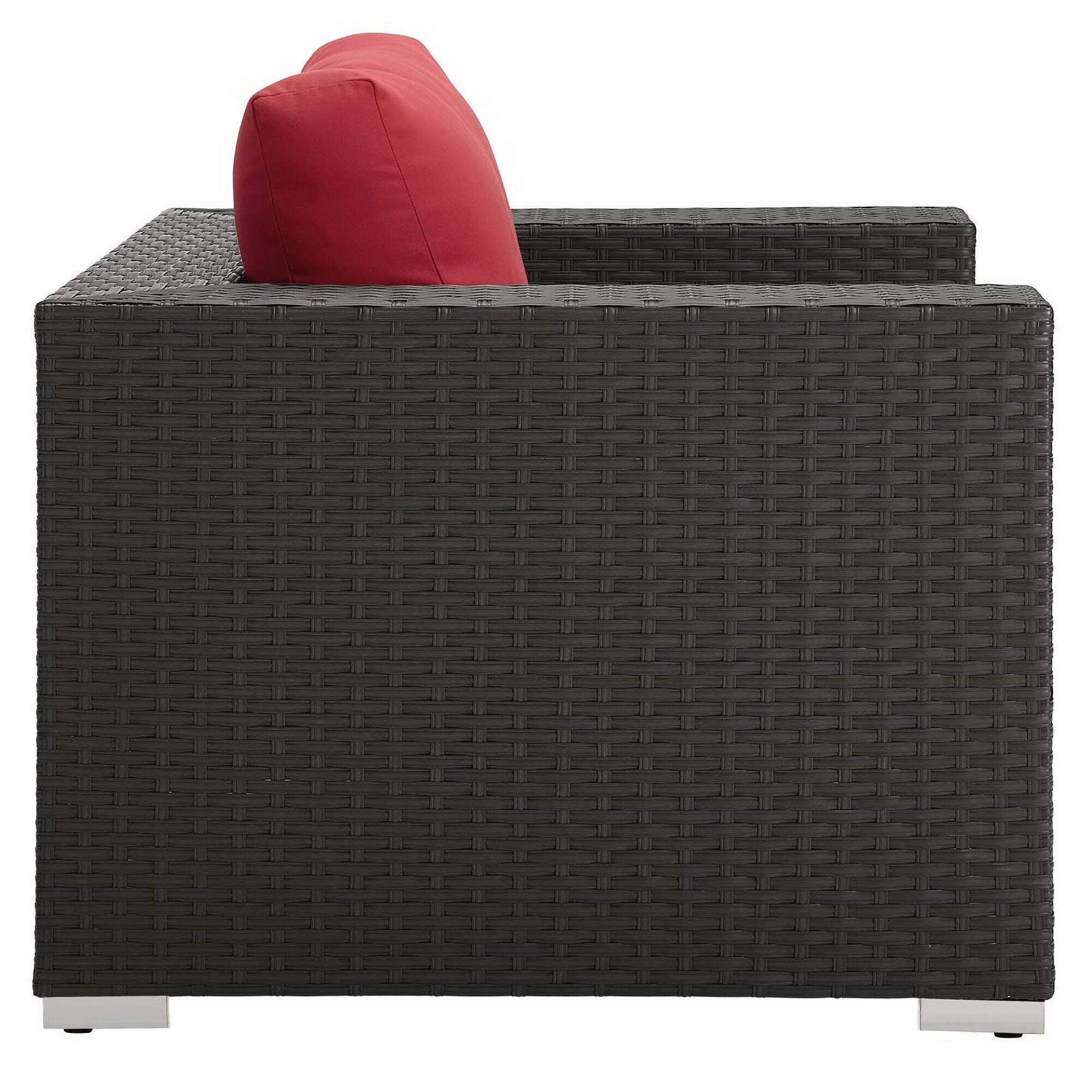 Front. Modway - Sojourn Outdoor Patio Sunbrella® Armchair by Modway - Canvas Red.
