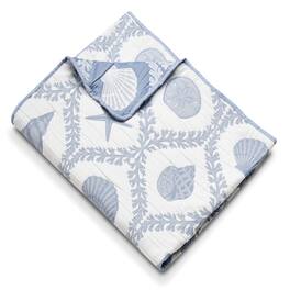 Greenland Home Fashions - Greenland Home Fashion Laguna 100% Polyester Reversible Accessory Throw Blanket 50" x 60" - Chambray