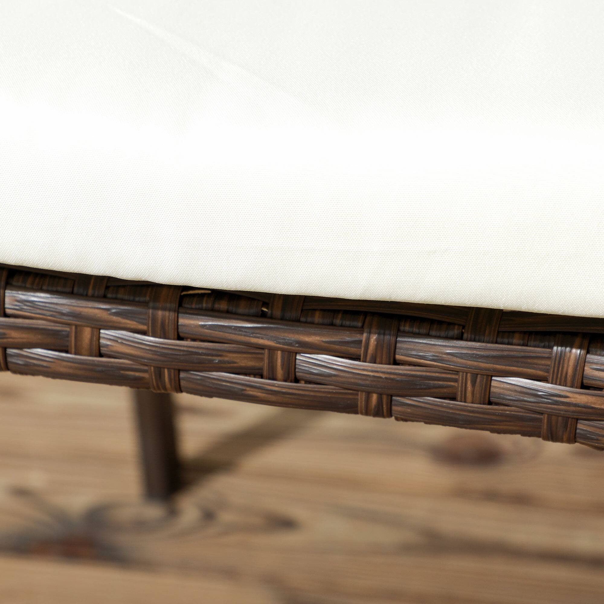 Alt View 8. Outsunny - 2 Piece PE Rattan Outdoor Dining Chairs with Cushion, Patio Wicker Dining Chair Set with Backrest, Armrests for Patio - Cream White.