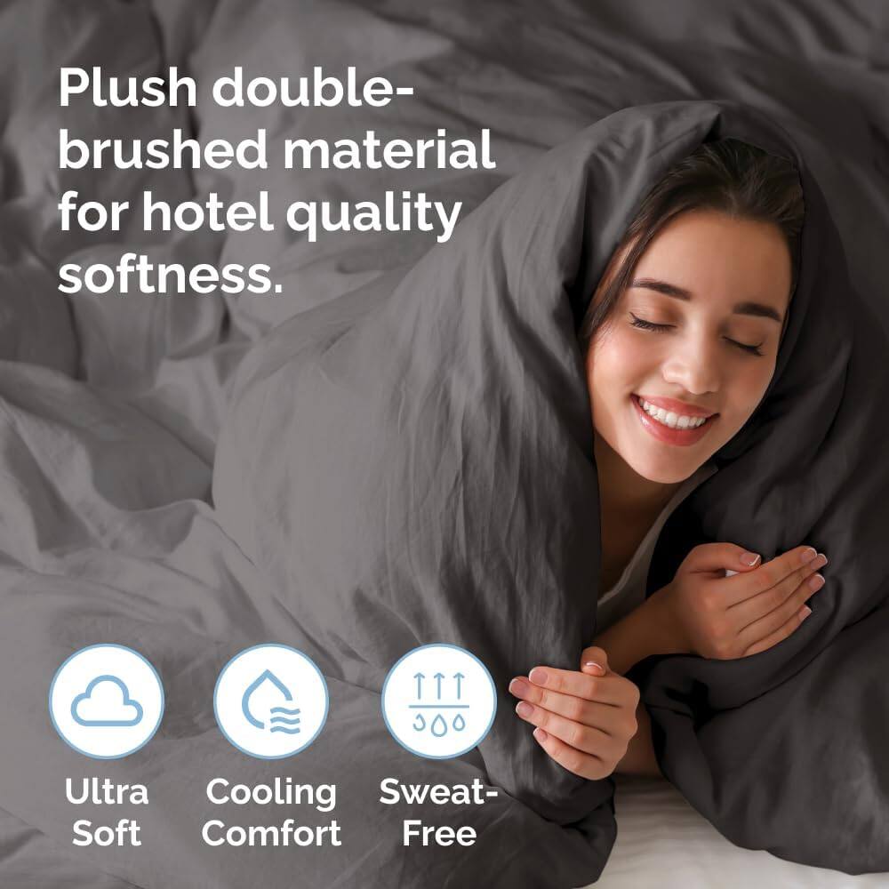Plush double-brushed material for hotel quality softness.

Ultra Soft  
Cooling Comfort  
Sweat-Free