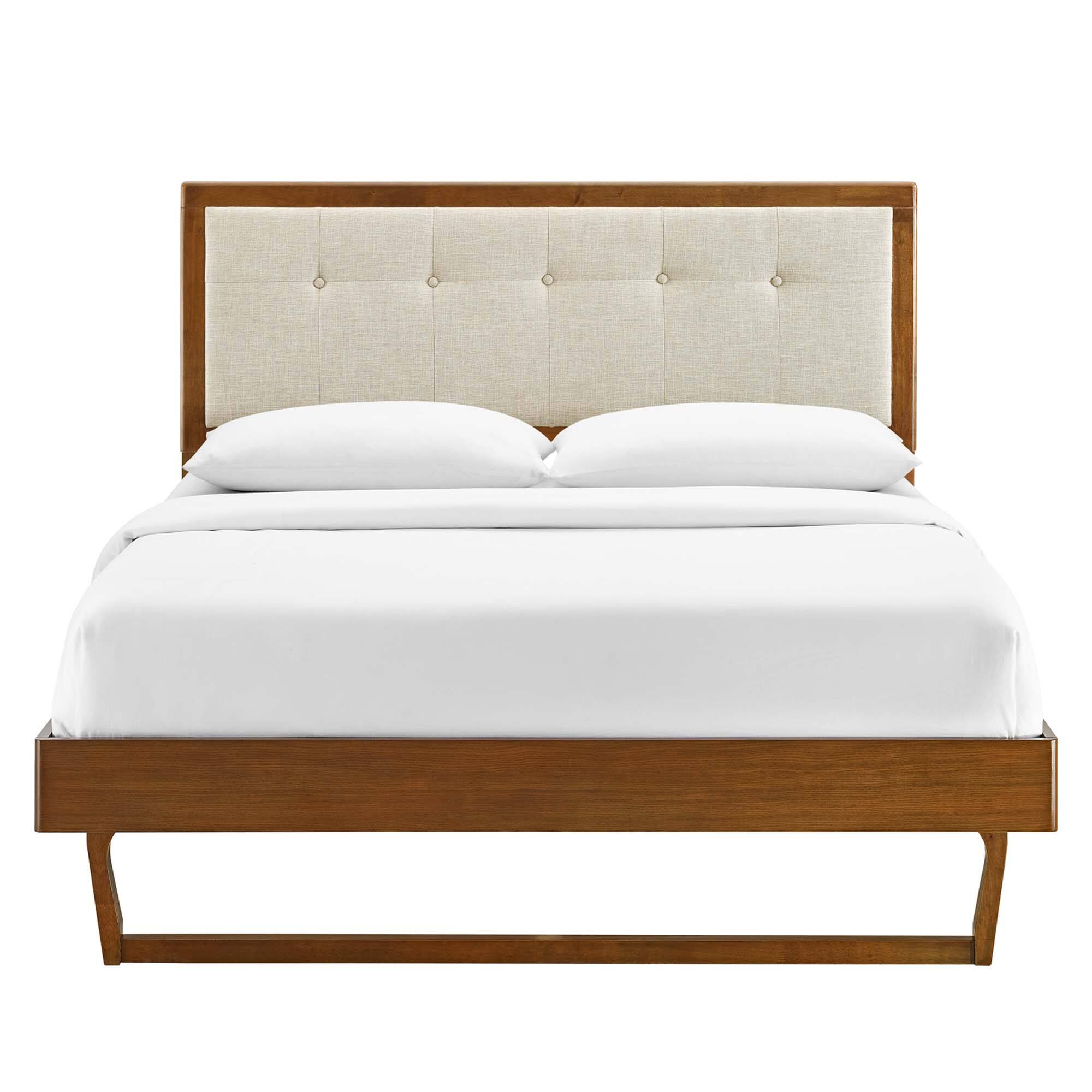 Alt View 6. Modway - Willow Wood Queen Platform Bed With Angular Frame - Brown.