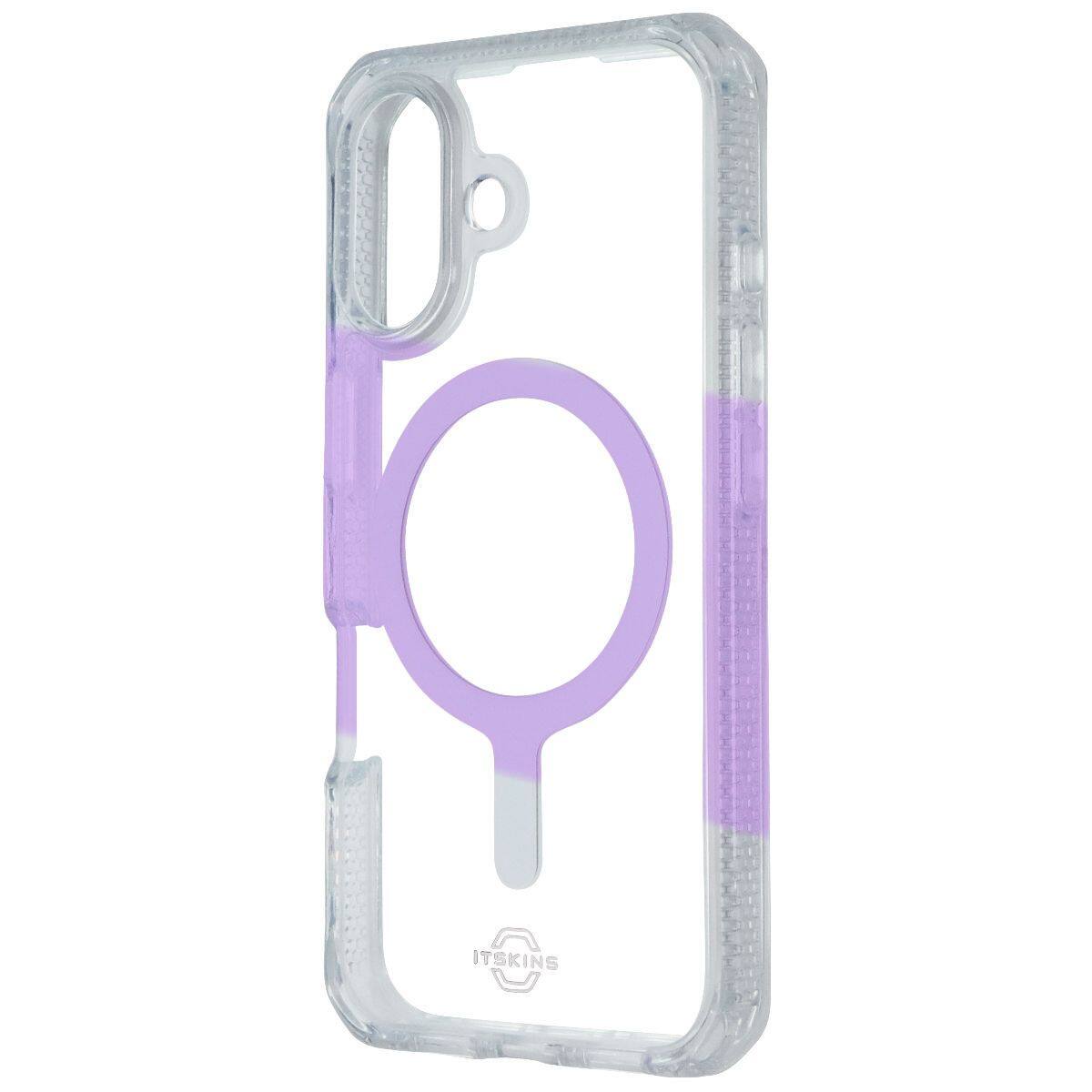 Front. Itskins - ITSKINS Hybrid_R // Mood Case for MagSafe for Apple iPhone 16 - Clear / Purple - Multicolor.