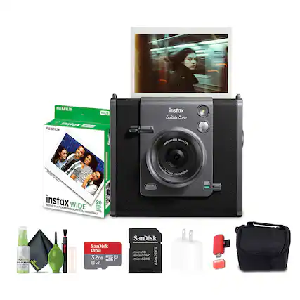 FUJIFILM instax Wide 20
FUJIFILM instax Wide Evo
INSTAX LENS 60mm F2.4
FUJIFILM instax Wide 20
PELICULA INSTANTANEA
SanDisk Ultra 32GB microSDHC microSDXC
SanDisk ADAPTER
DIGICLEAN DSLR CLEANING KIT
USB CABLE
PORTABLE BAG