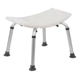Emma + Oliver - Tool-Free 300 Lb. Capacity, Adjustable Bath & Shower Chair w/ Non-slip Feet - White