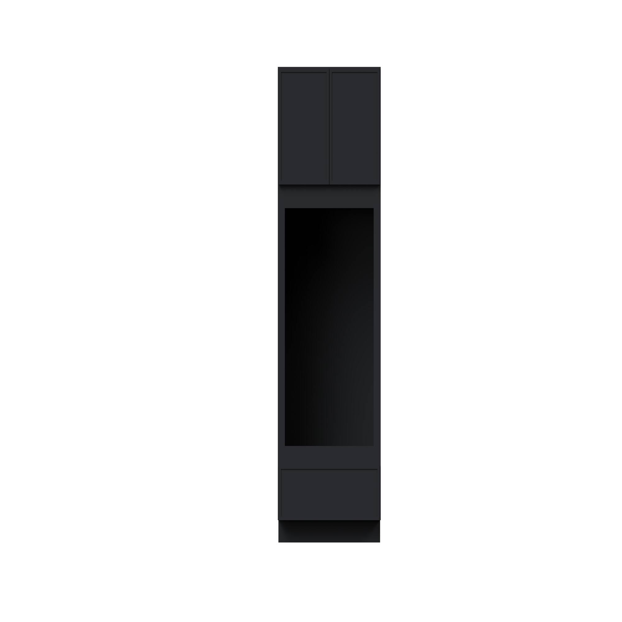 Alt View 1. Boyel Living - 33-in W x 96-in H x 27-in D Shaker RTA Kitchen Double Oven Cabinet with Soft-Close - Black.