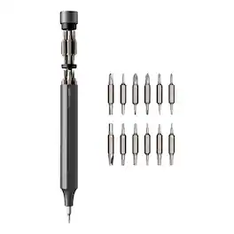 HOTO - 24-in-1 Precision Screwdriver, Pen Shape Manual Screwdriver, 24 pcs S2 Steel Bits, for Electronics, Glasses - Gray