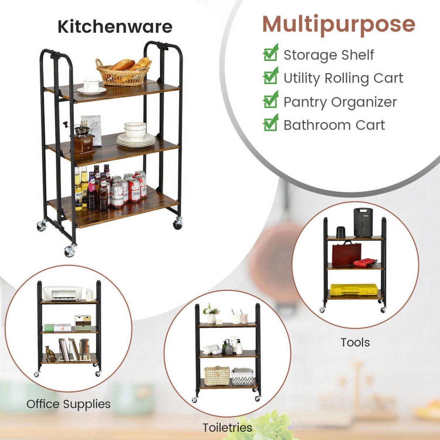 Kitchenware Multipurpose Storage Shelf Utility Rolling Cart Pantry Organizer Bathroom Cart e5 le M Tools Office Supplies Toiletries