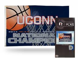 Rico Industries - Connecticut UCONN Huskies 2014 Mens Basketball National Champions Indoor / Outdoor 3x5 Banner Flag - Multi