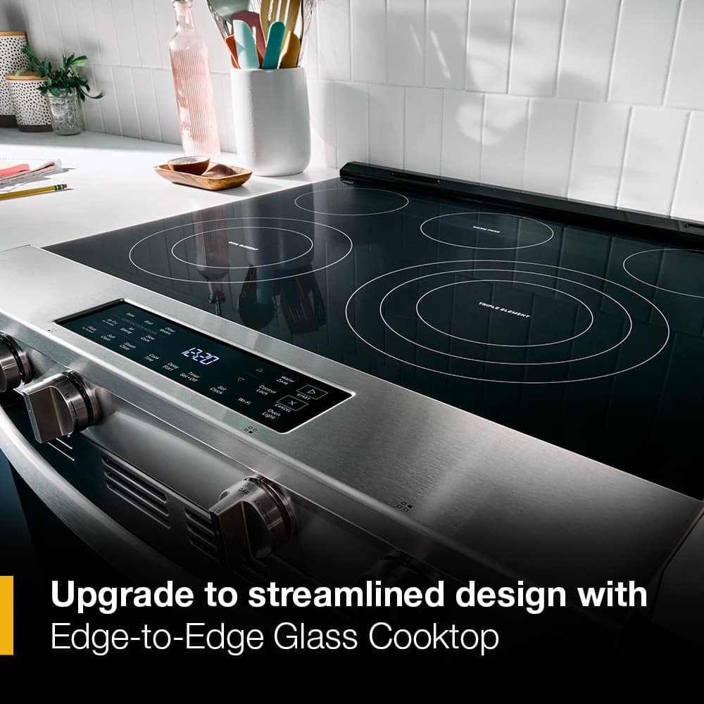 Upgrade to streamlined design with Edge-to-Edge Glass Cooktop