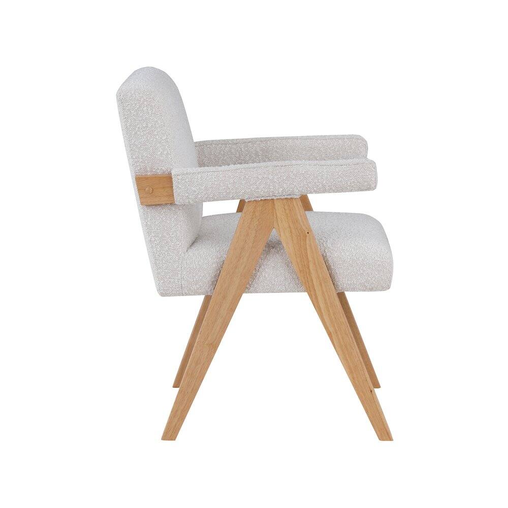 Alt View 3. Meridian Furniture - Woodloch Cream Boucle Fabric Accent Chair - Beige.