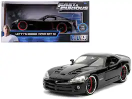 Letty's Dodge Viper SRT 10 "Fast & Furious" Movie 1/24 Diecast Model Car by Jada - Black