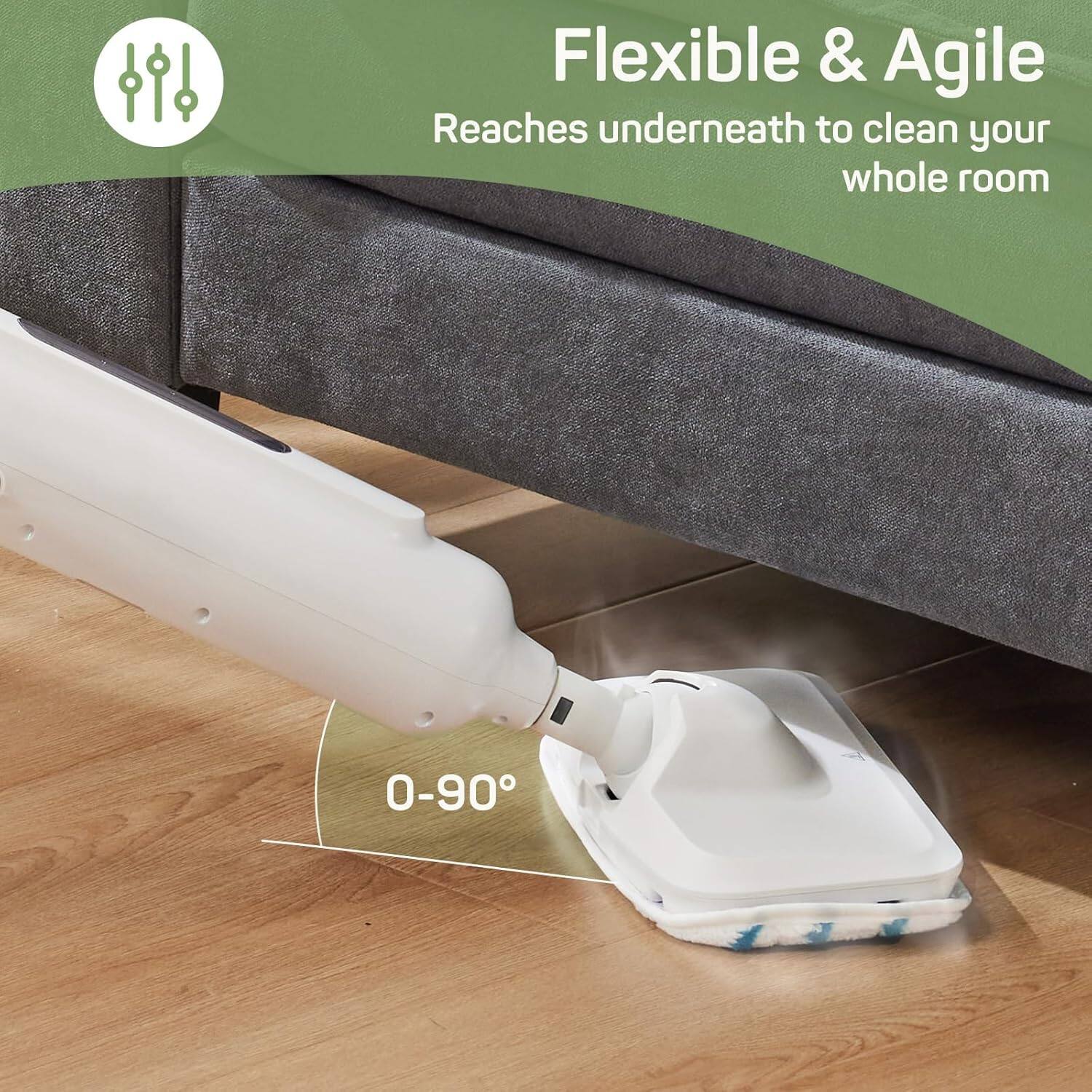 Flexible & Agile  
Reaches underneath to clean your whole room  
0-90°