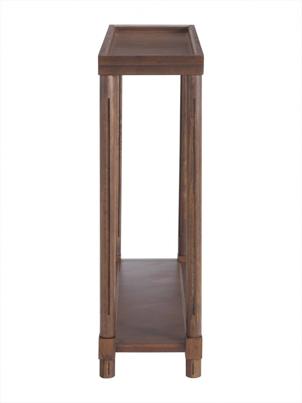 Alt View 2. Hivvago - Hivvago Set Of Two 24 Inch Wood Rectangular End Tables With Shelf - Chestnut.