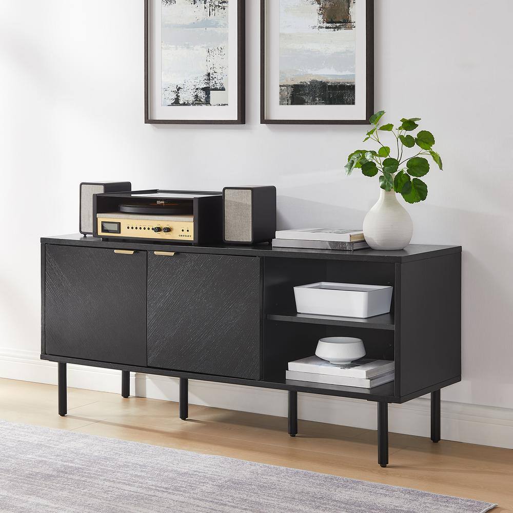 Alt View 9. Crosley Furniture - Brody Record Storage Sideboard - Black.