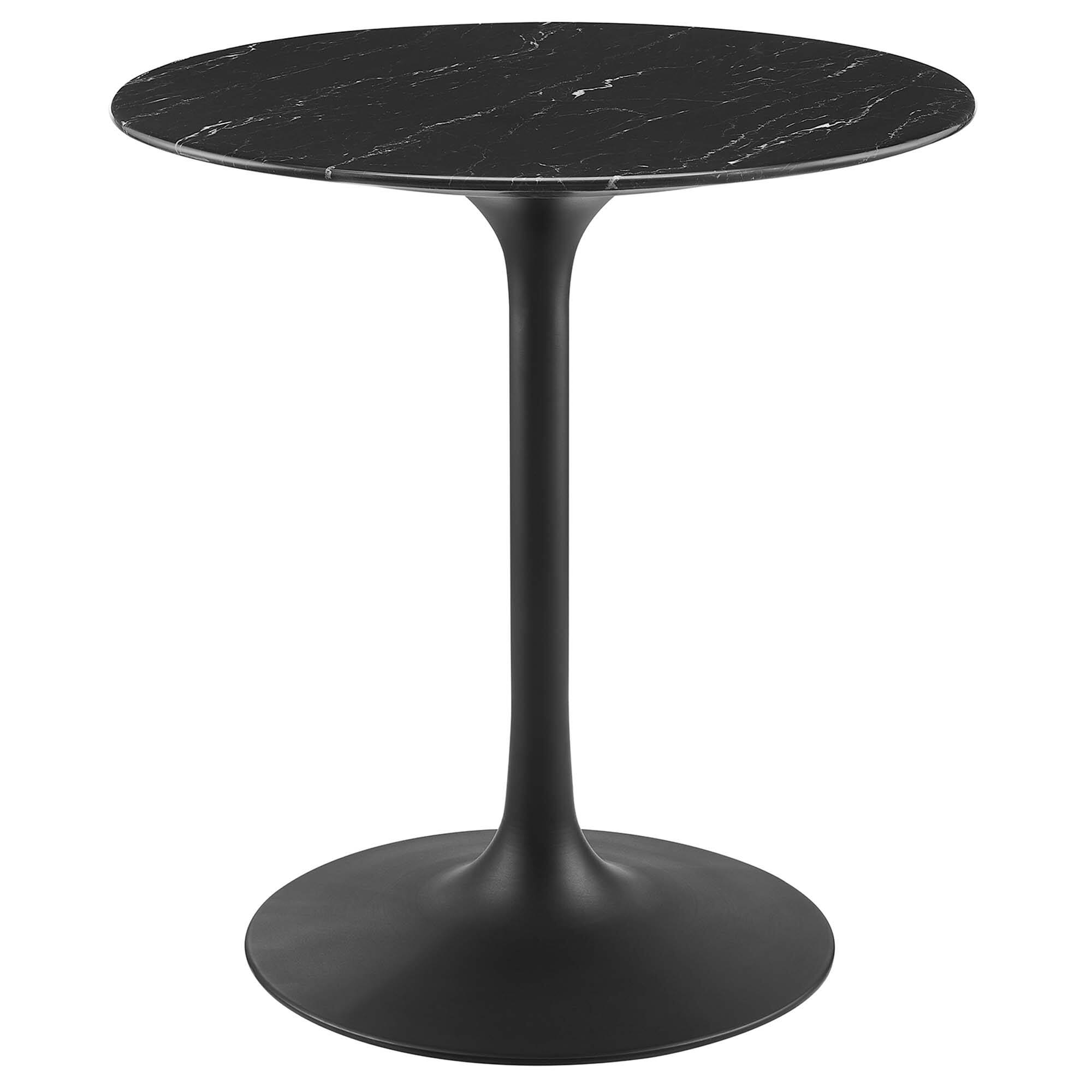 Angle. Modway - Lippa Round 28" Dining Table - Black Black.