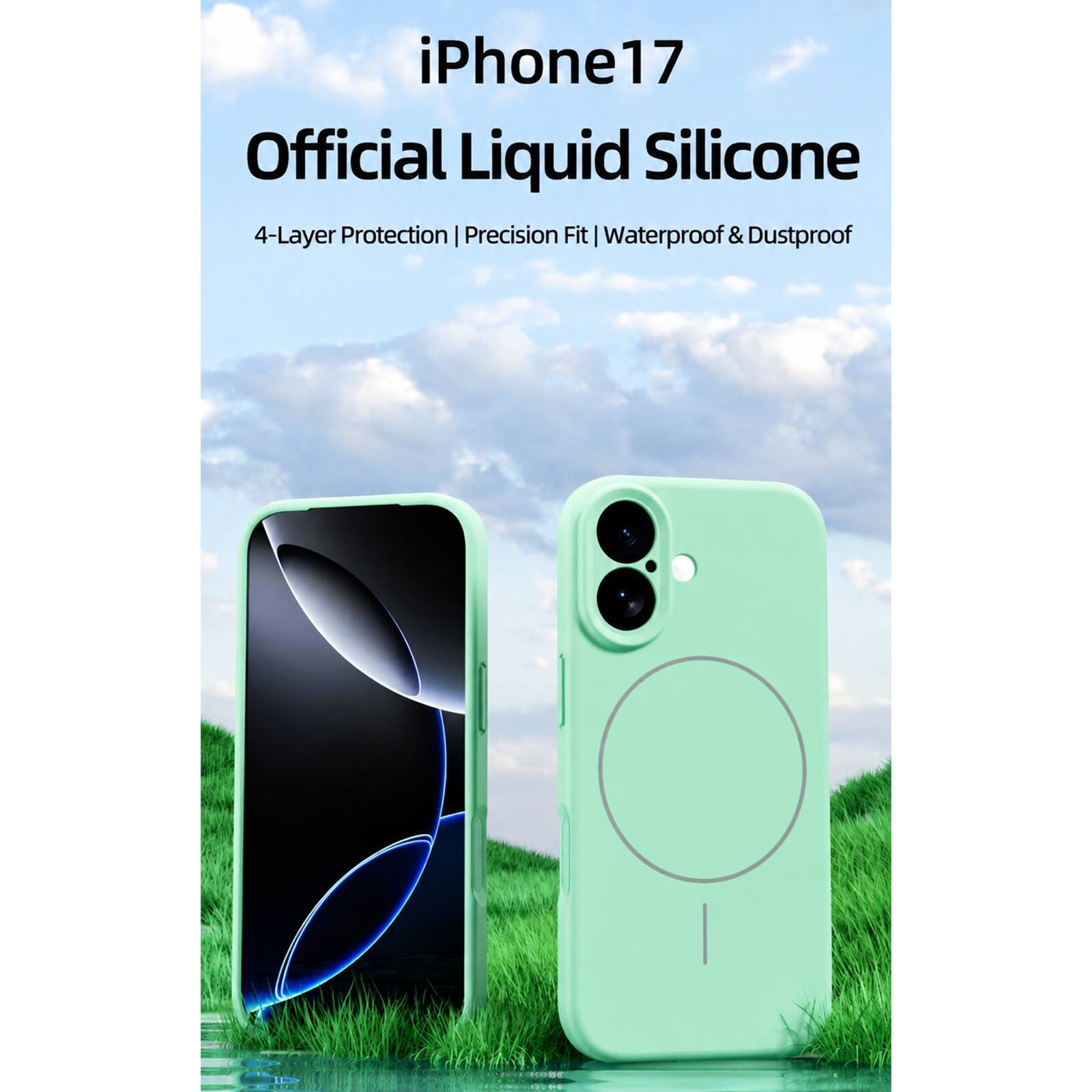 iPhone 17 Official Liquid Silicone  
4-Layer Protection | Precision Fit | Waterproof & Dustproof