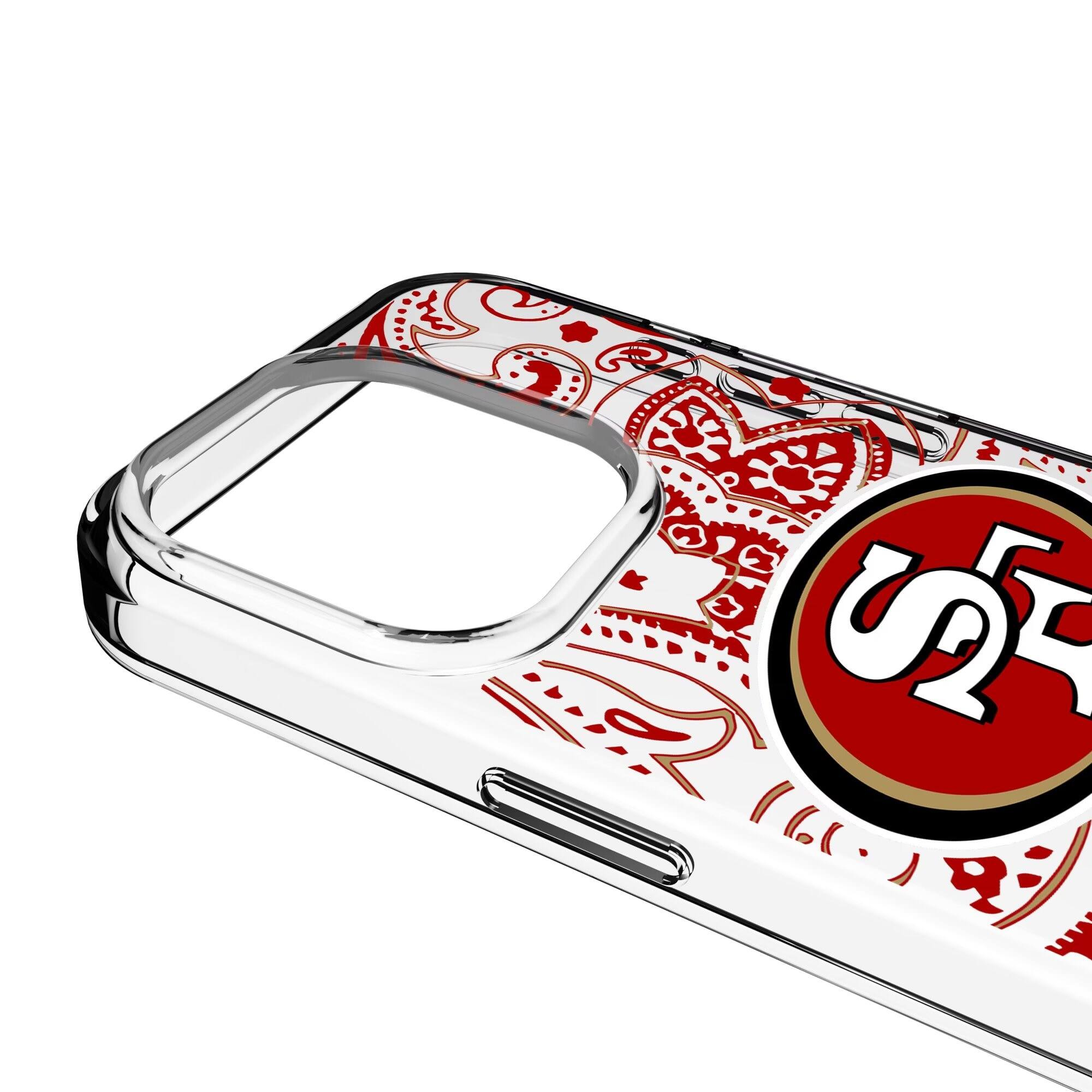Alt View 2. Keyscaper - San Francisco 49ers iPhone Clear Paisley Design Case - 16 Pro Max - Multicolor.