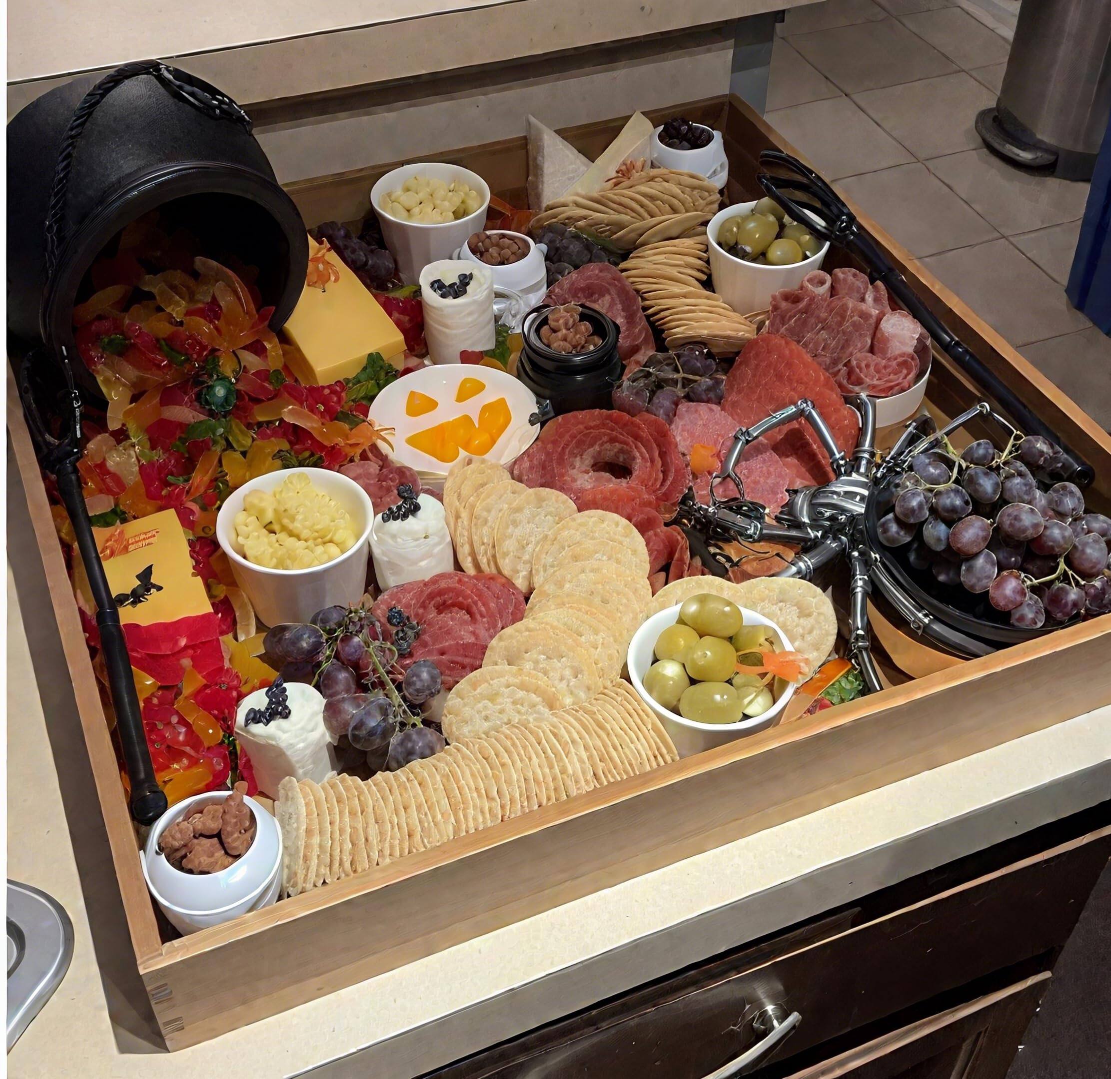 Alt View 3. JETRANSPORT - Serving Tray Handles Inch Large Square Ottoman Coffee Table Wooden Trays Decorative Party Food Breakfast - Square Tray -22 Inch.