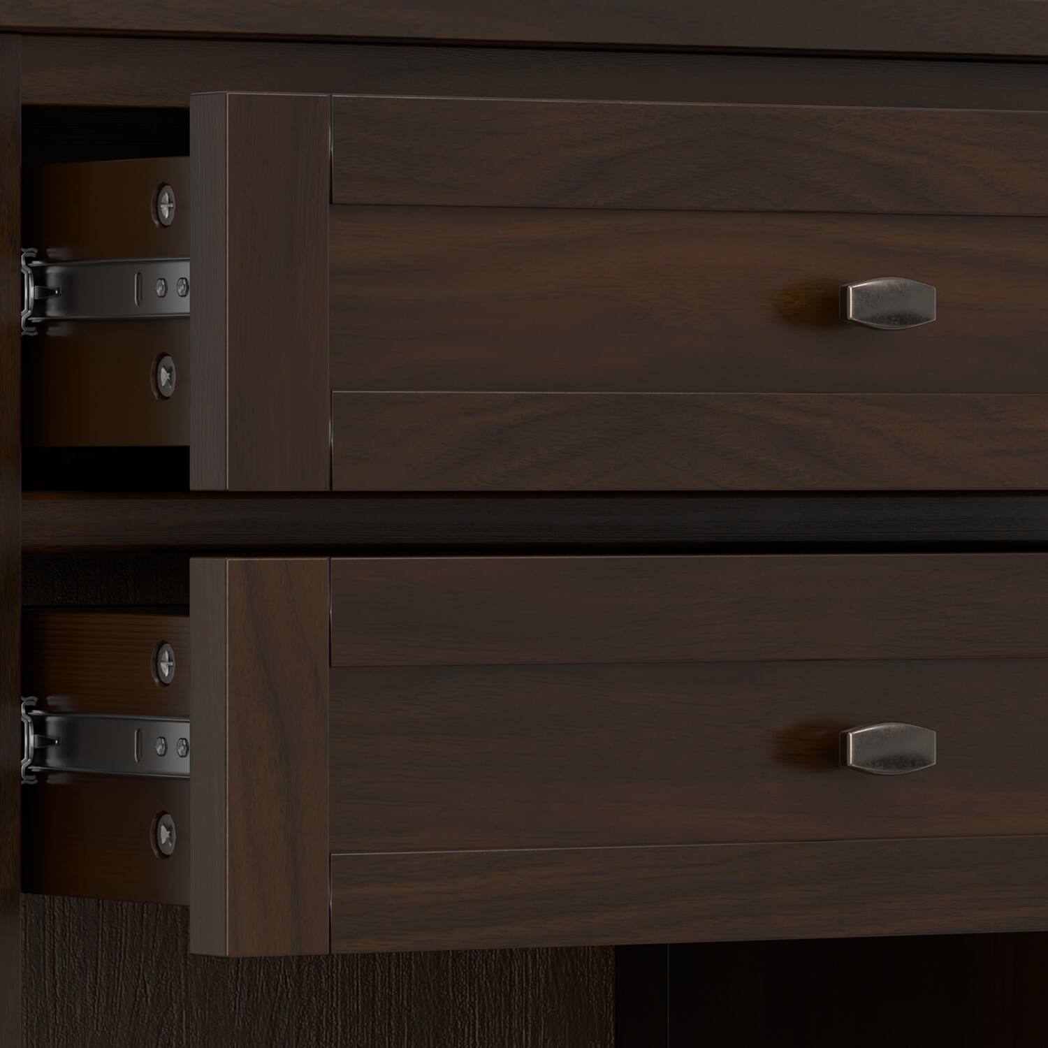 Alt View 4. Simpli Home - Warm Shaker Solid Wood 24 inch Wide Transitional Nightstand in Tobacco Brown - Tobacco Brown.
