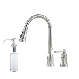 3-Spray Patterns Single Handle 1.8 GPM Pull Down Sprayer Kitchen Faucet with Soap Dispenser