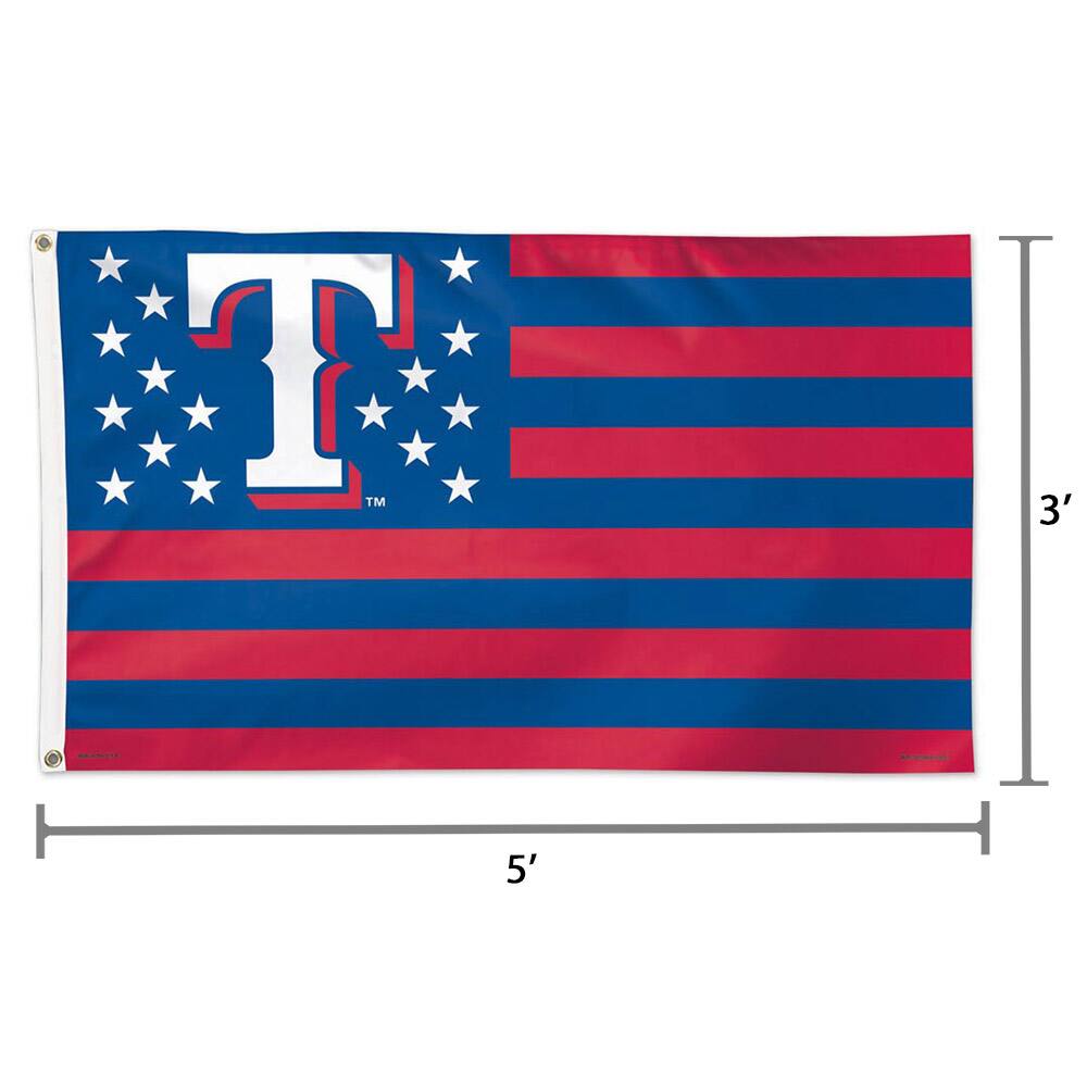 Alt View 1. WinCraft - Texas Rangers Deluxe 3' x 5' Flag - Multicolor.