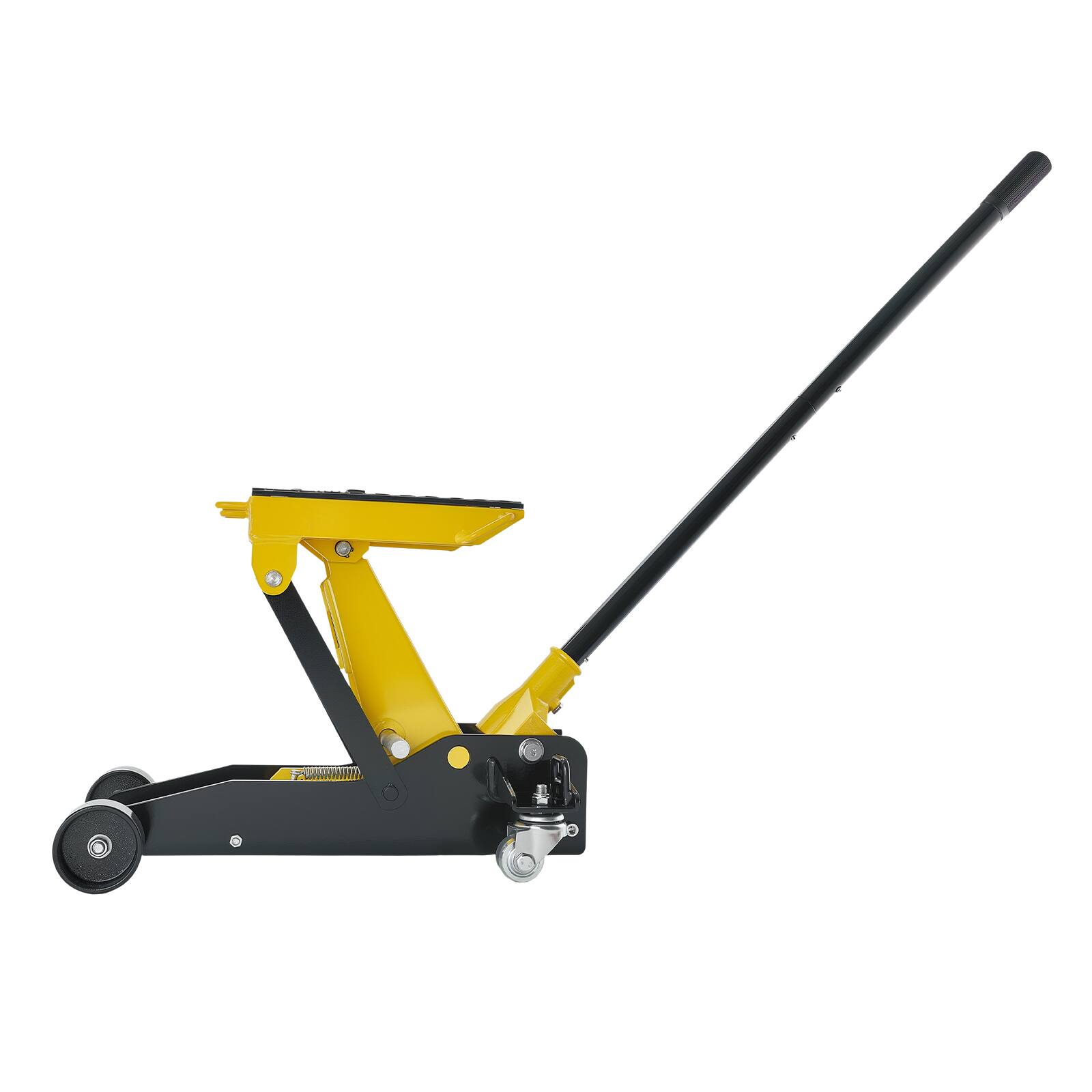 Alt View 5. VEVOR - Low Profile Floor Jack, 2 Ton (4409 lbs) Capacity, Steel Racing Floor Jack with Single Piston Quick Lift Pump, Hydraulic - Black;Yellow.