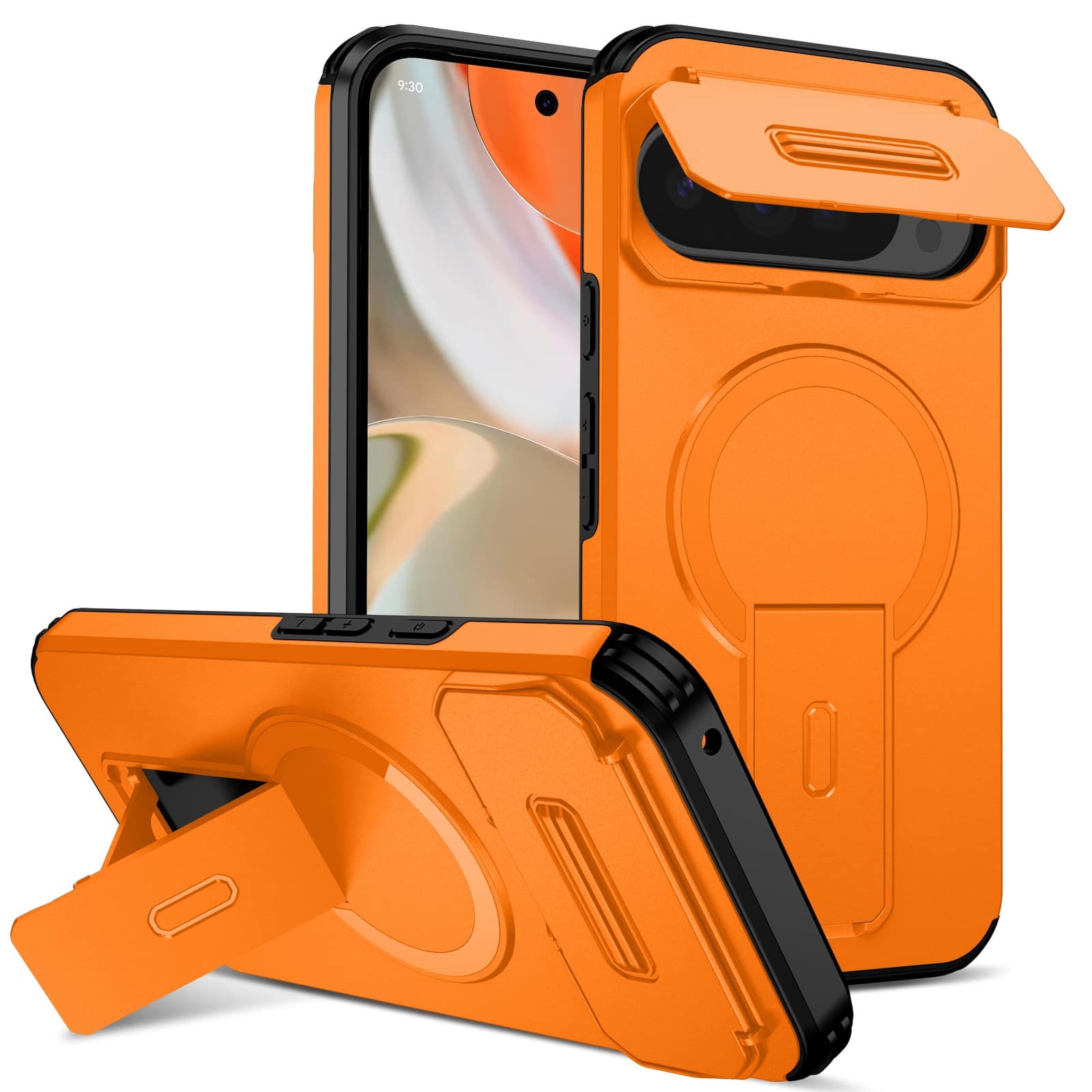 UUCOVER - Magnetic Case for Google Pixel 10 Pro XL Shockproof TPU+PC Case Compatible with MagSafe Stand Sliding Camera Cover - Orange price history on PriceWatchPro