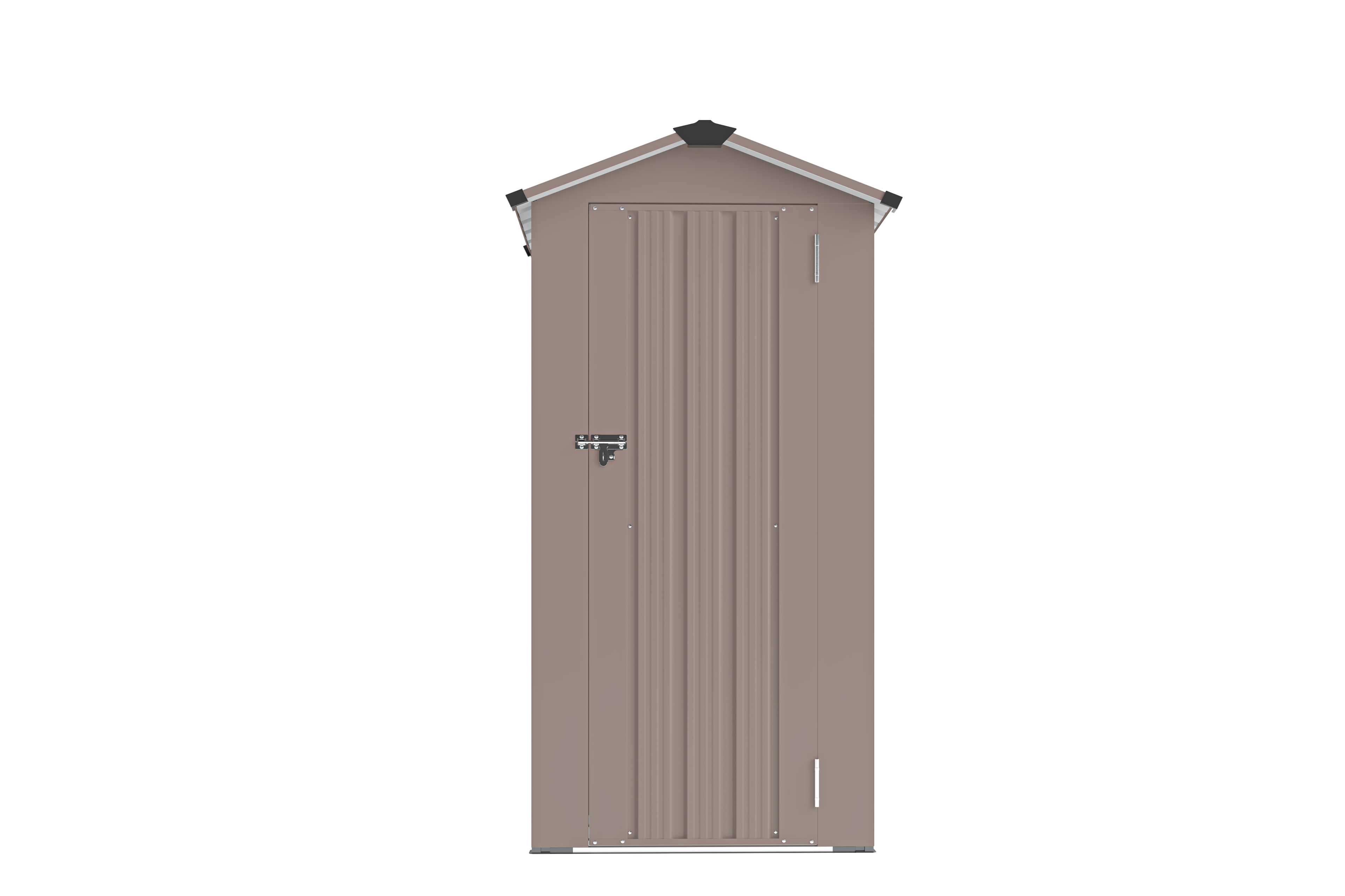 Alt View 4. Mondawe - 2.5x1.5 FT Small Metal Galvanized Iron Garden Shed with a solid lock system - Brown.
