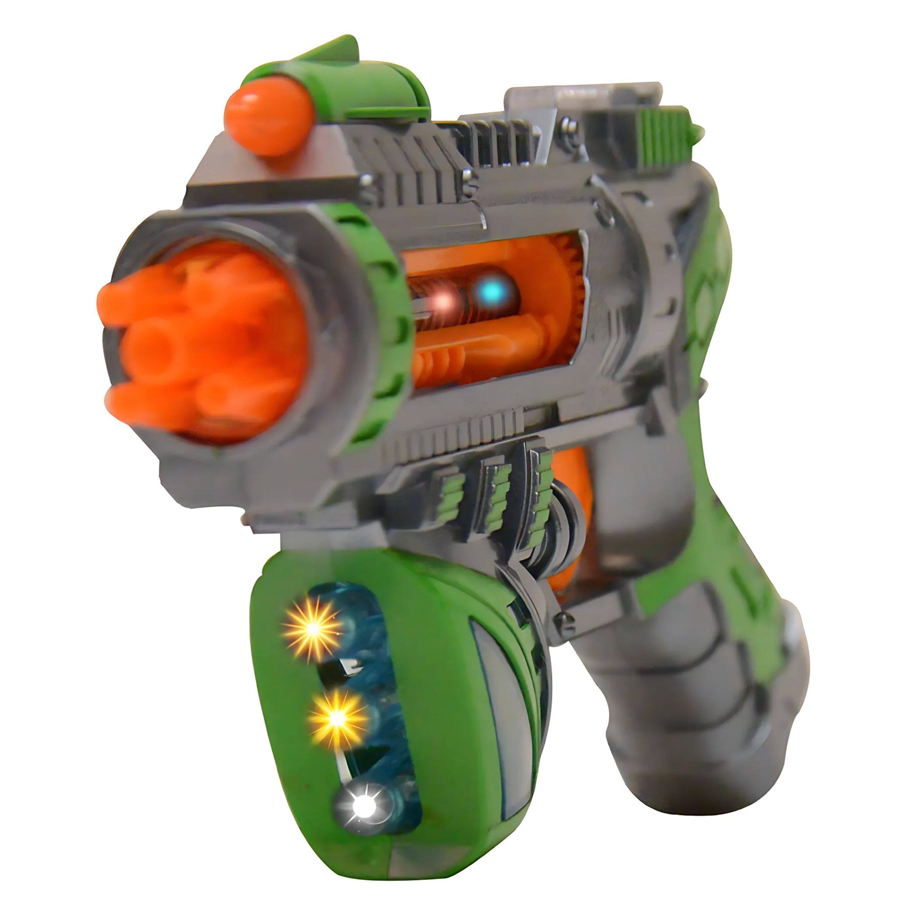 Back. Kitcheniva - Kids Space Infinity Blaster Pretend Play Toy Gun With Light Sound Green - Green.
