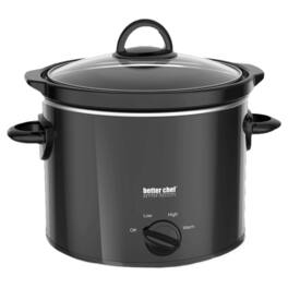 Better Chef - 3-Quart Round Slow Cooker with Removable Stoneware Crock - Black