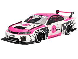Nissan "LB-Super Silhouette" S15 SILVIA RHD #99 "Auto Finesse - SEMA 2023" White and Pink 1/18 Model Car by Top Speed