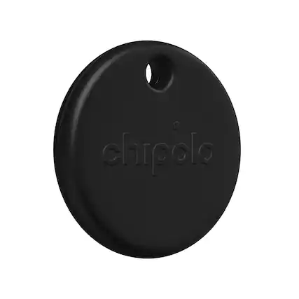 Front. Chipolo - POP Tracker Tag with Bluetooth, Call Your Phone, Out of Range Alert, Apple Find My & Android Find Hub Compatible - Black.