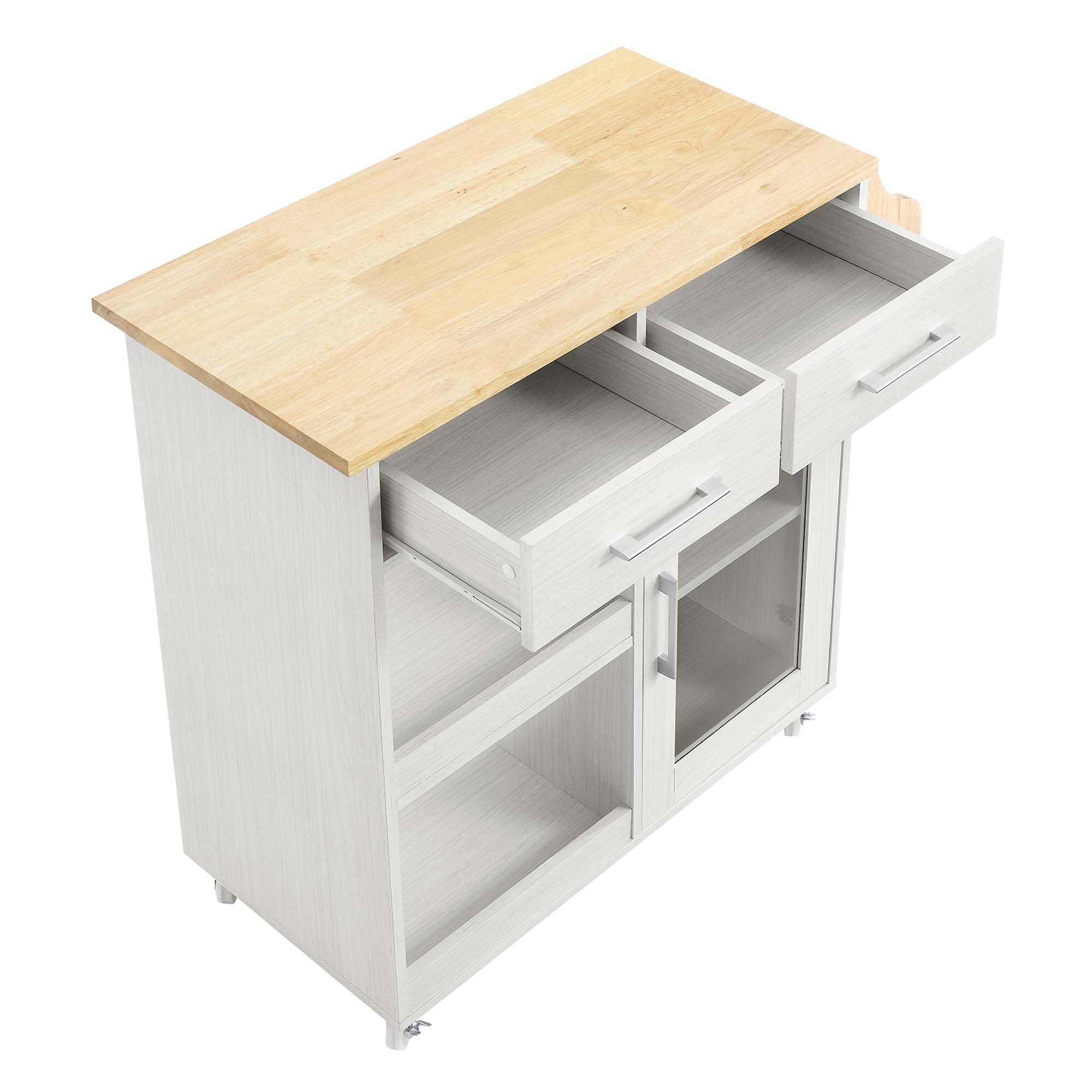 Alt View 6. Modway - Culinary Kitchen Cart With Spice Rack by Modway - White Natural.
