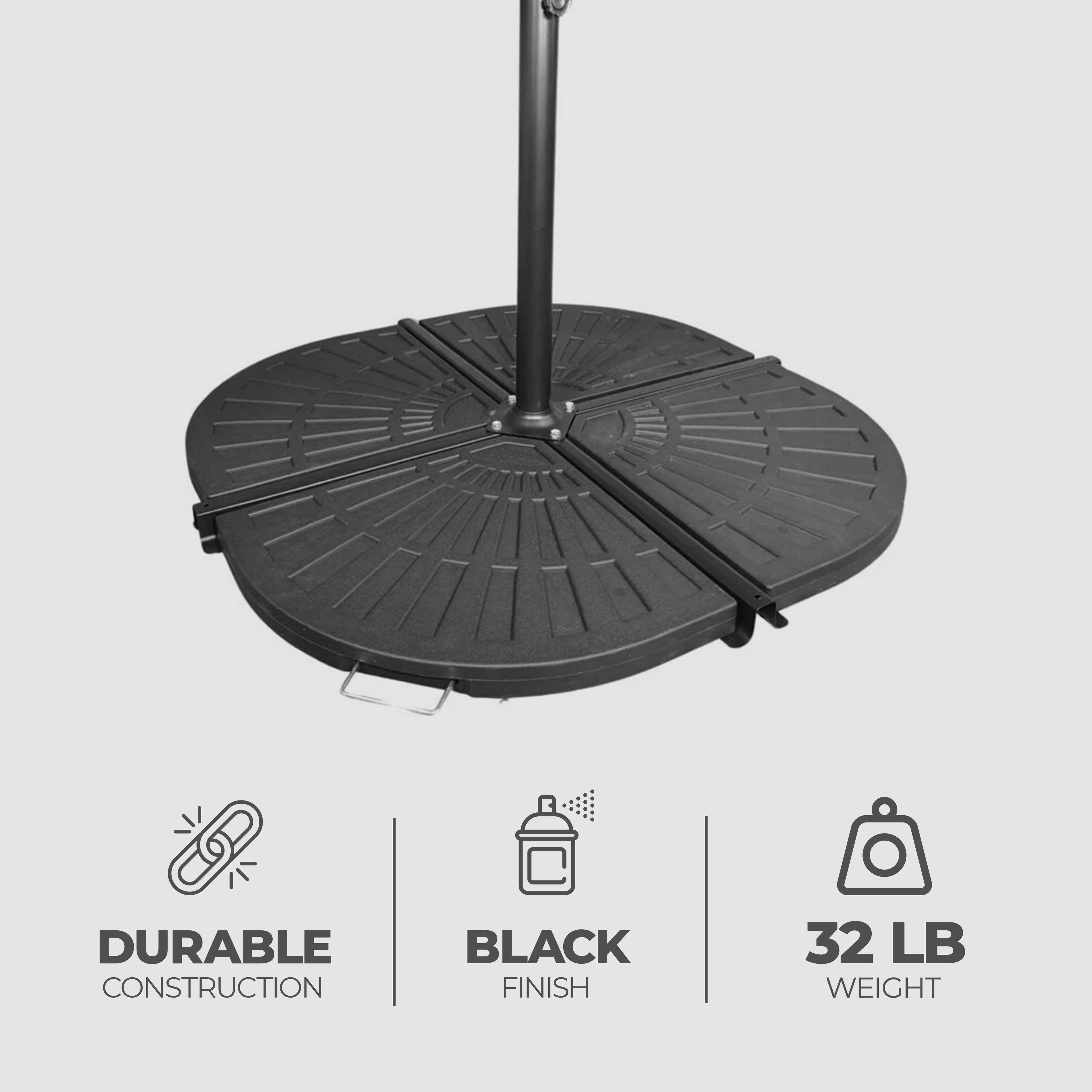 DURABLE CONSTRUCTION  
BLACK FINISH  
32 LB WEIGHT