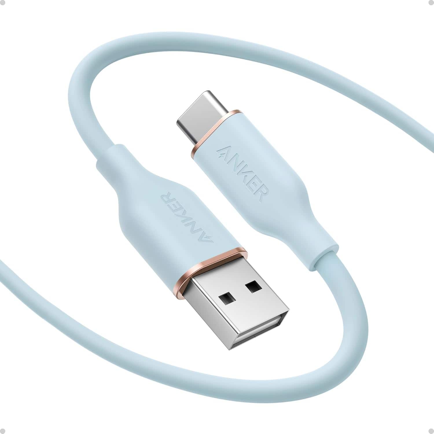 Anker - Type C Cable, USB A to USB C Flow Cord - Blue